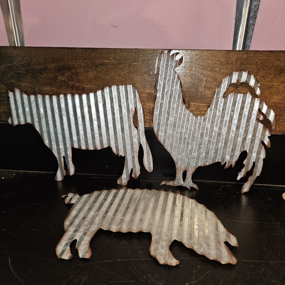 Rustic Metal Animal Wall Decor Set